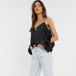 🎃ASOS Open Sleeve Satin-like Shirt